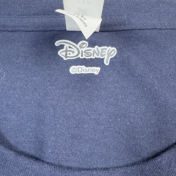 Disney Stitch Christmas Tangled Lights T-Shirt Navy Blue Women's Size XL - Picture 6 of 8